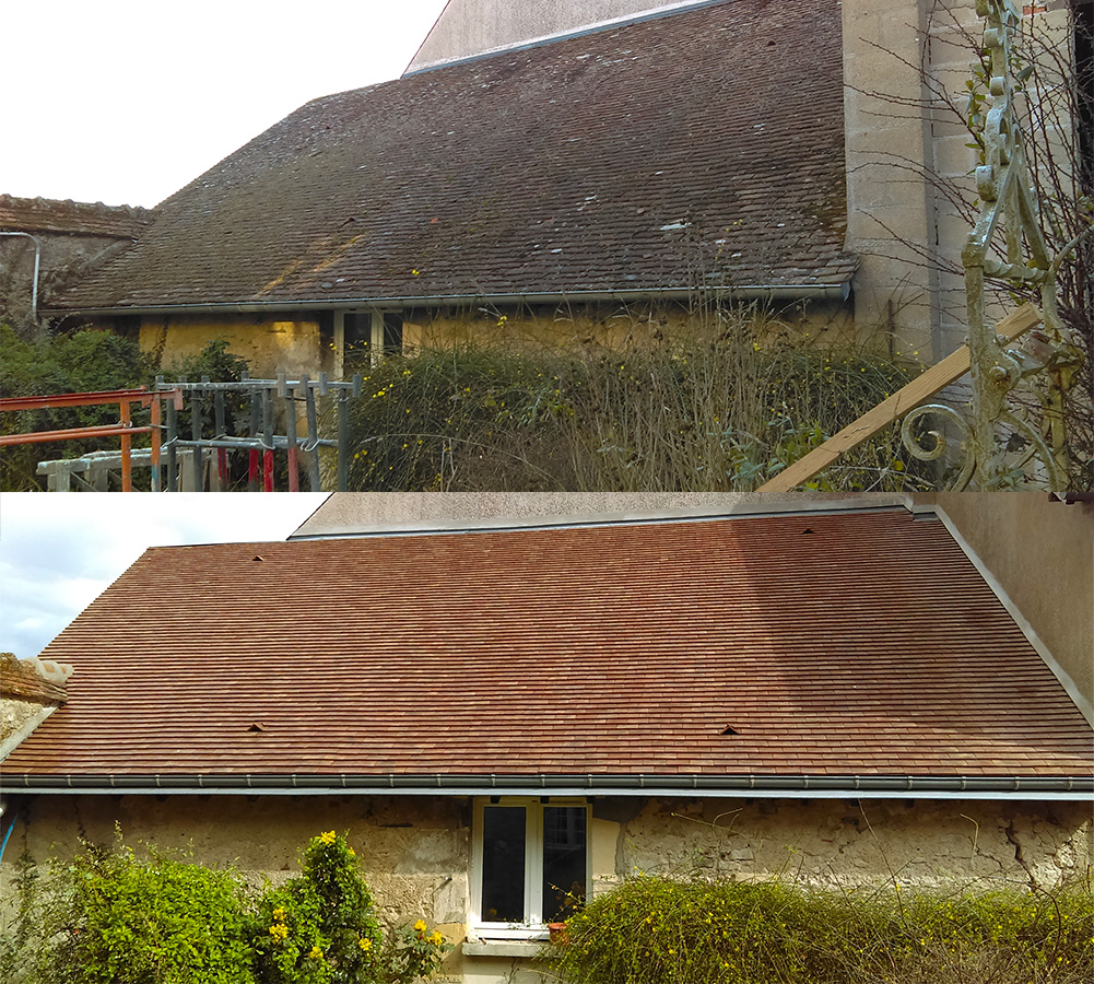 17 - Couverture vieilles tuiles avant / après réfection